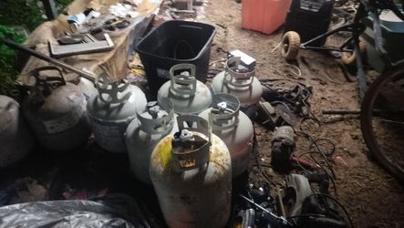 Propane bottles I got seven of the smaller ones for 20 bucks each as is and I have a 7 gallon one for 40