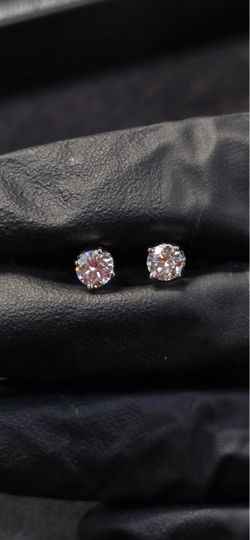 Lab diamond .5ct round earrings