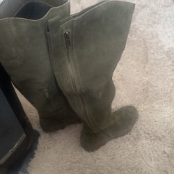 New Green Suede tall Boots