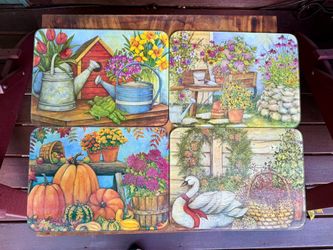 Set of 4 glass cutting boards