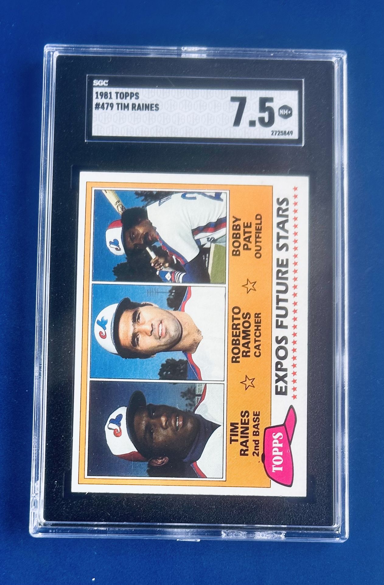 1981 Topps Tim Raines Rookie Baseball Card Graded SGC 7.5