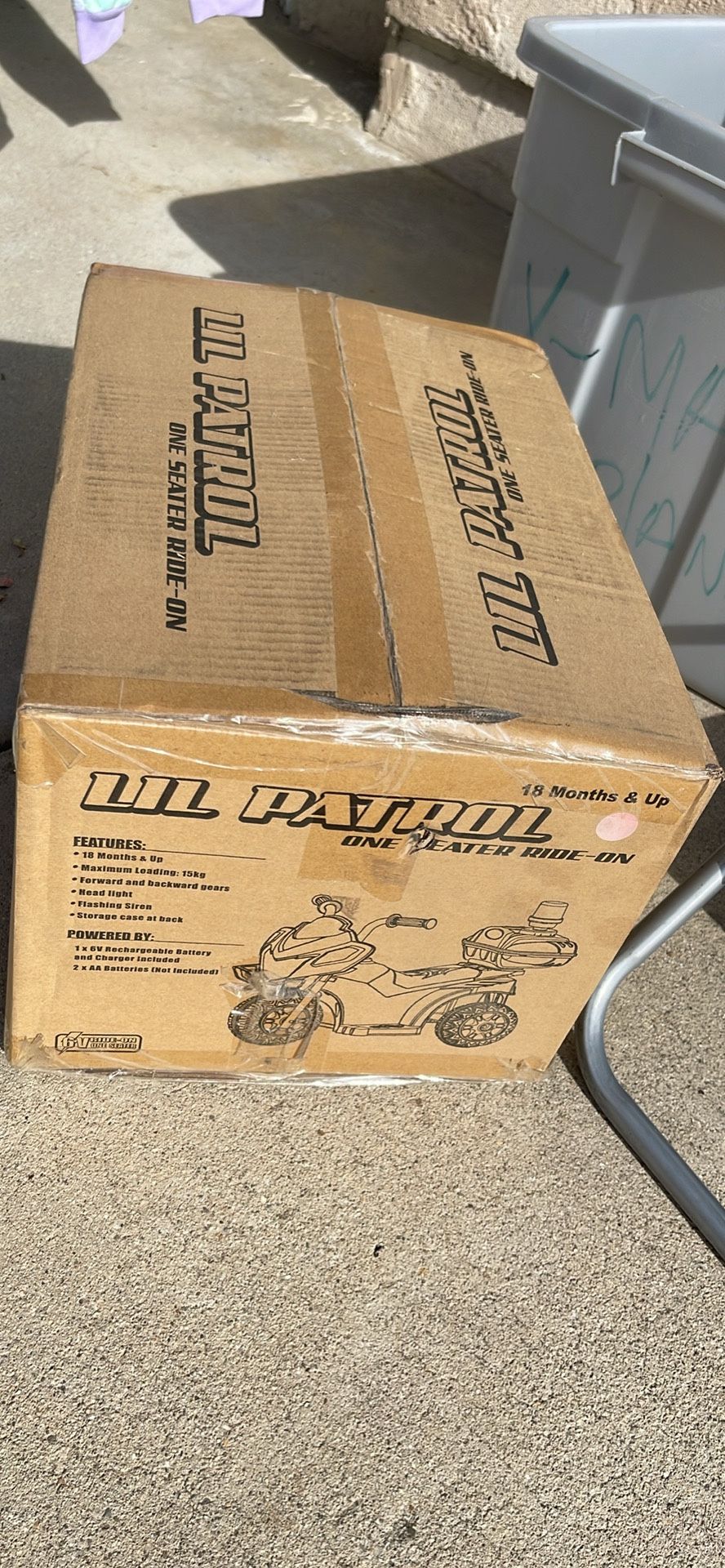 Never Used - Lil Patrol Battery Powered (6V) Ride On Toy