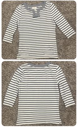 Kate Spade Girls Dress Size XL Striped Navy & White Cotton W/Pockets