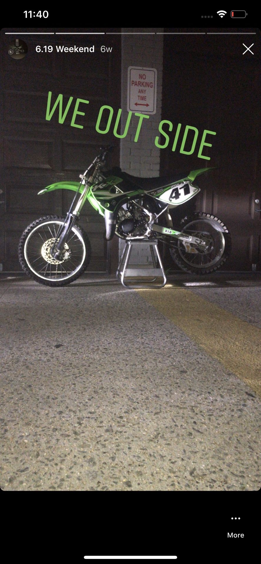 Kx 100 looking to trade for a car or cash want 1200