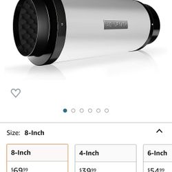  KOVAL Duct Fan Silencer, 8” Noise Reduction Muffler for Hydroponics Grow Tent. Open box. Purchased with a large and I have no use for it.