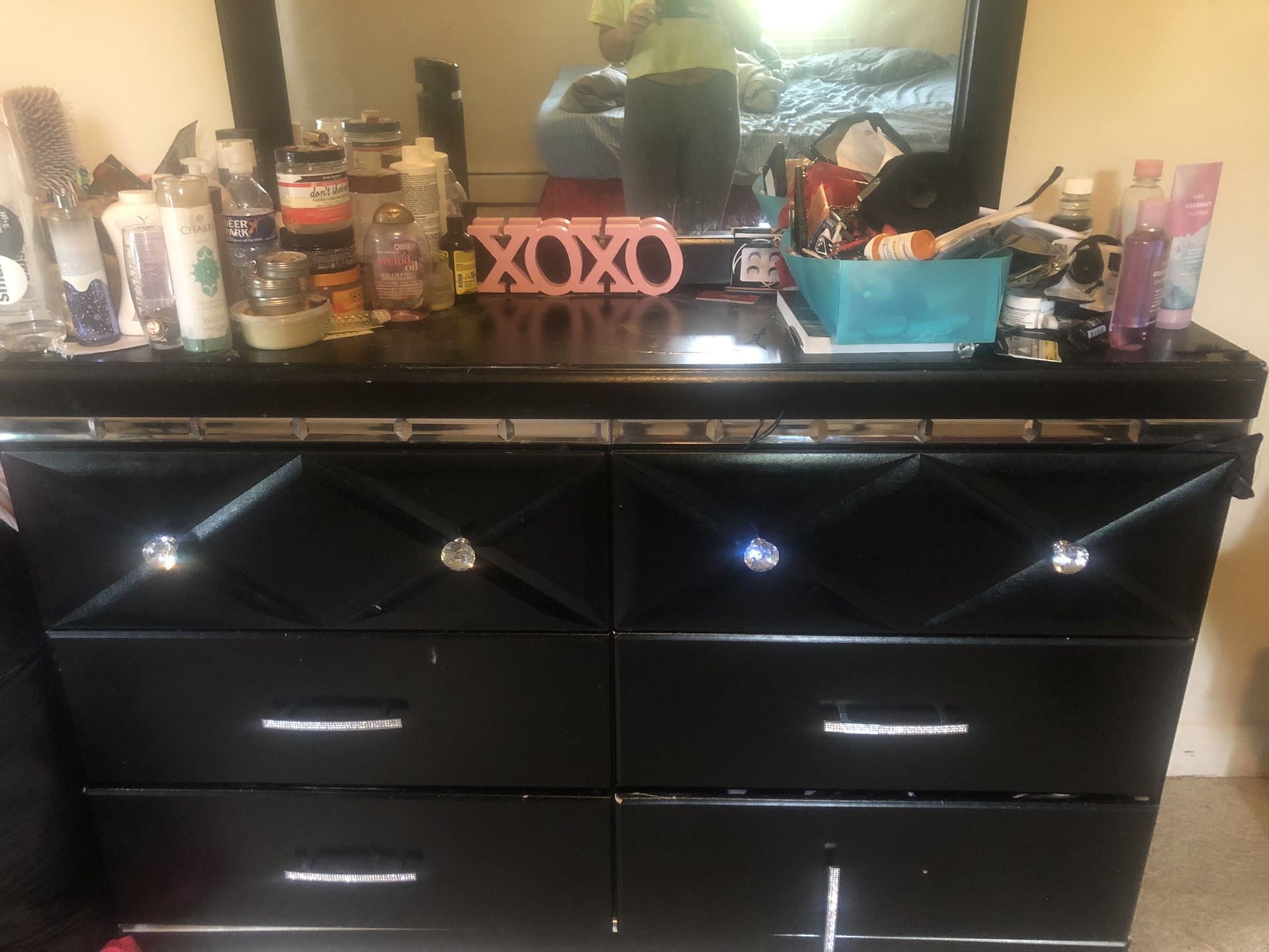 dresser mirror + nightstand