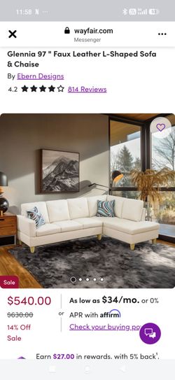 Faux leather sofa