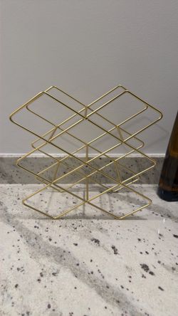 Gold counter top wine rack