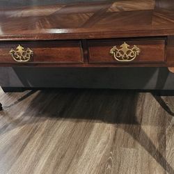 Vintage National Mt. Airy Solid Wood Writing Desk – Queen Anne Style – Excellent Condition
