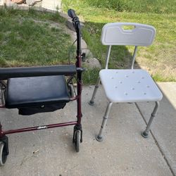 Walker With Wheels And Brakes…Shower chair
