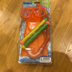 Kids Dive Snorkeling gear And A New Water Gun for Pool Fun