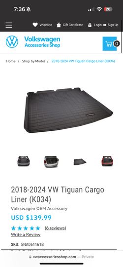 Volkswagen TIGUAN TRUNK ALL WEATHER GUARD MAT
