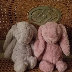 Jellycat Bashful Bunnies Gray Pink $20 Each