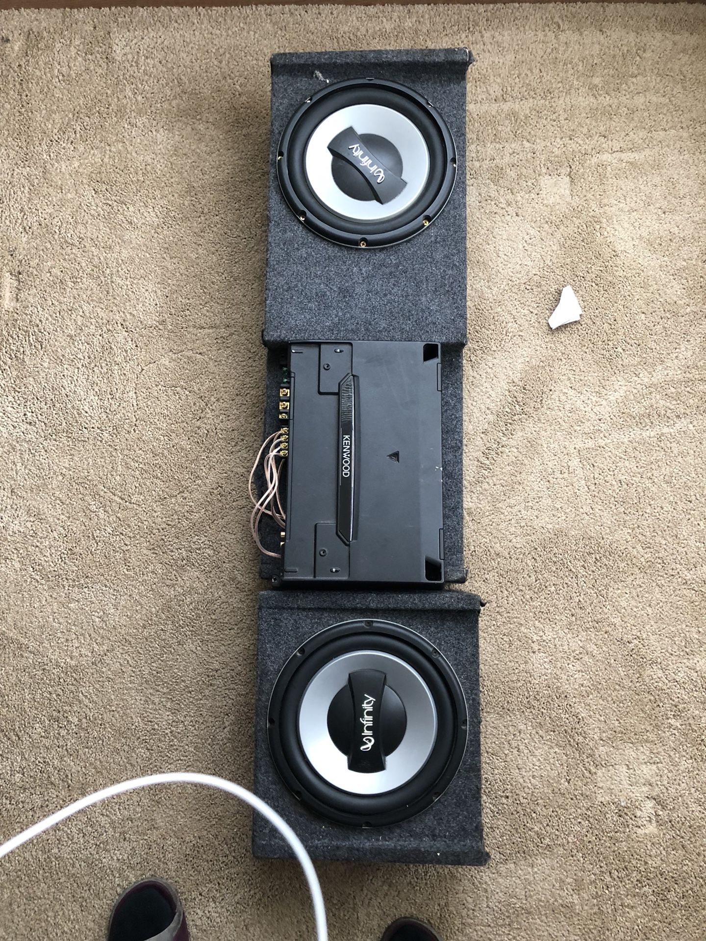 10 inch infinity ground shakers with kenwood 1000 watt amp