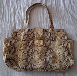 Talbots Snakeskin Embossed Leather Satchel Handbag