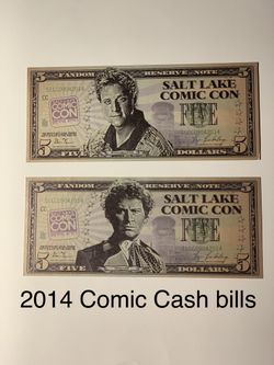 Two 2014 Comic Cash Bills From Salt Lake Comic Con (FanX)