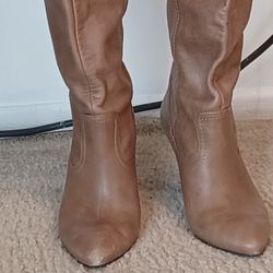 JESSICA SIMPSON LEATHER BOOTS SIZE 8 TAN COLOR