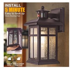 2 Packs Motion Sensor Outdoor Porch Lights -, Exterior Lights for House, Garage, Door