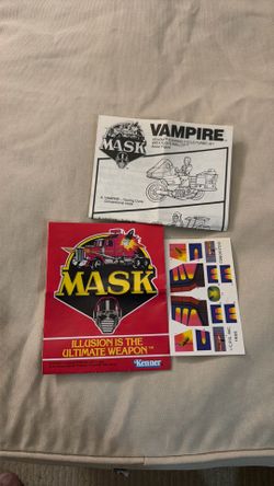 PRISTINE 1986 Kenner M.A.S.K. Vampire Unused Sticker Sheet & Manual Lot