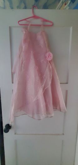 Vestido De Niña De Flores Rosado Para Una Niña 5-6