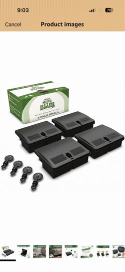 Mouse Bait Station | 4-Pack Indoor & Outdoor Mouse Bait Stations | Bait (Not Included) is Secured by Lock & Key | Pet & Child-Safe Alternative to Mous