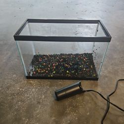 5.5 Gallon Fish Tank With Filter And Gravel