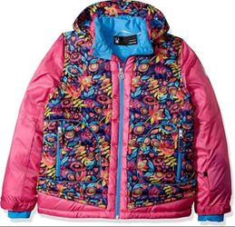Spyder Girls Nora Hooded Down Jacket Ski Snowboarding Jacket Size L ( 14 / 16 Kids )