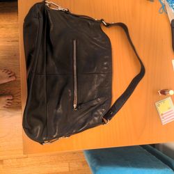 Black leather bag