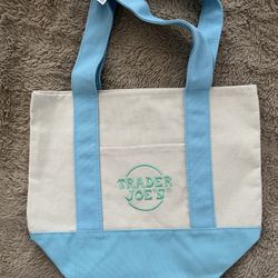 Trader Joes Min Tote Bag Blue 