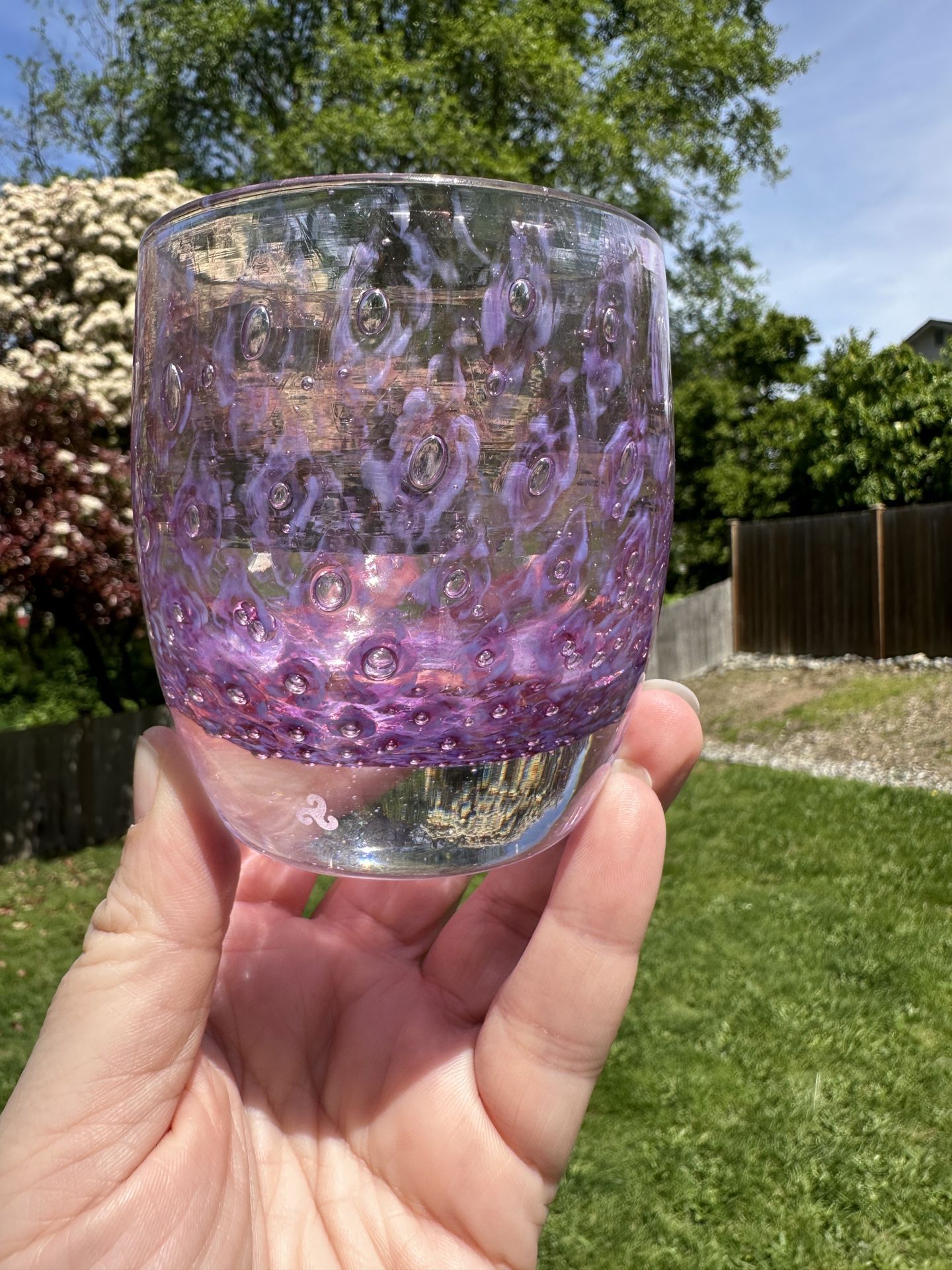 Glassybaby Lady Purple Bubble Candle Holder