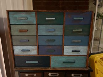 Blue wooden cabinet - Van Nuys