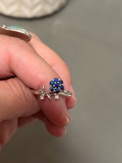 Blue sapphire, and diamond gold ring