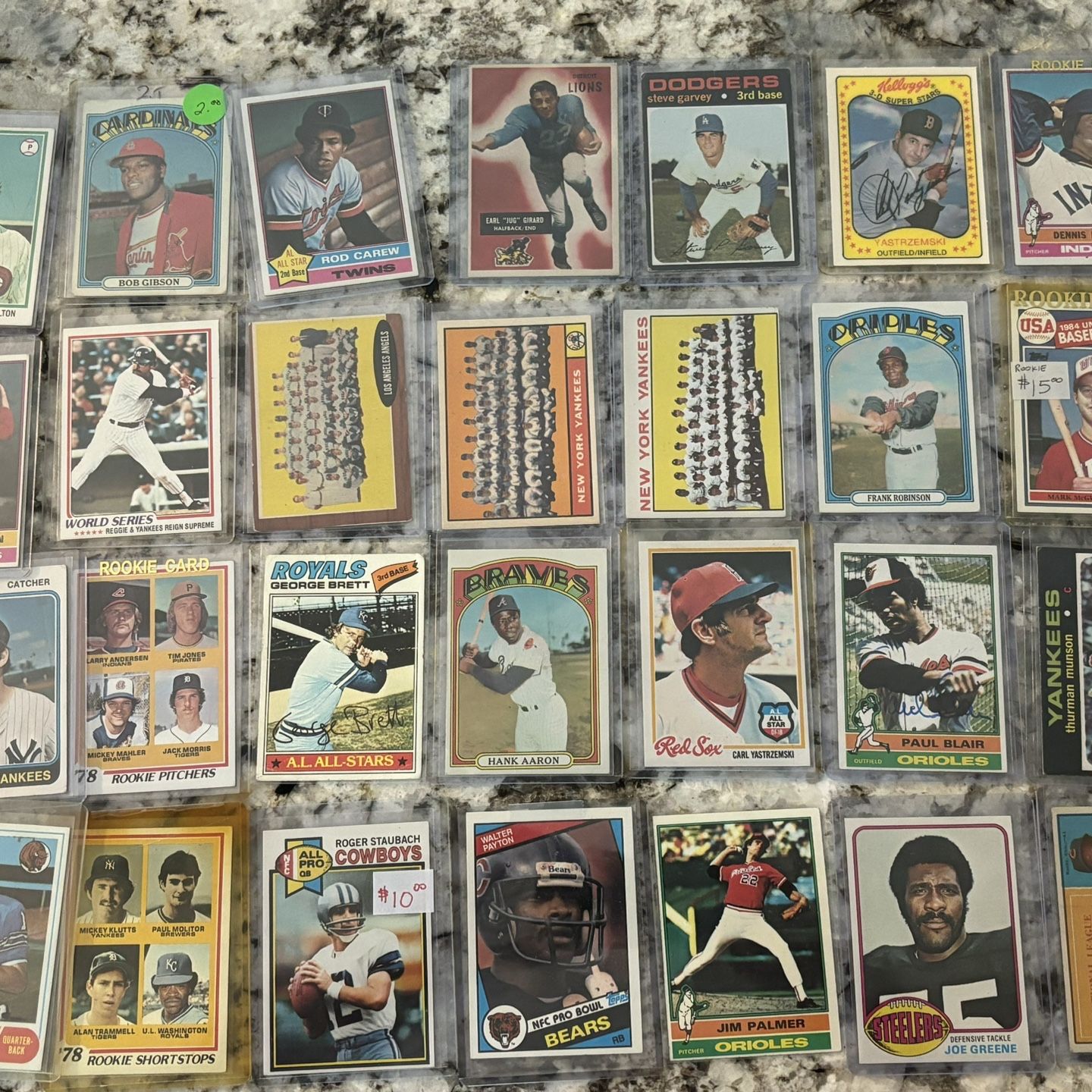 Vintage Sports Card Collection 130 Cards Mantle Mays Aaron