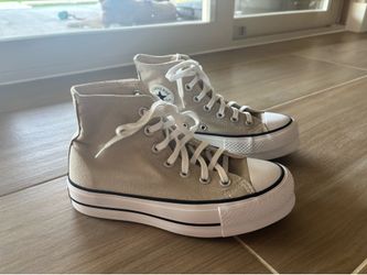 Converse High-Top Platform Sneakers – Light Brown/Tan – Good Condition
