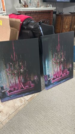 Two identical canvas paintings