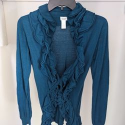 Women's Charming Charlie Teal/Aqua Long Sleeve Sweater Size S