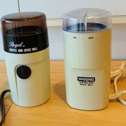 2 Coffee and Spice Mills, Regal and Waring.