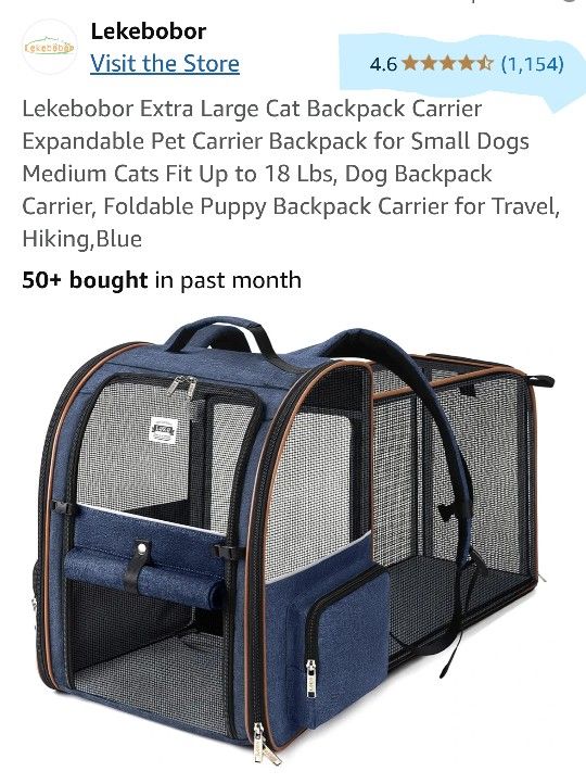BACKPACK DOG/CAT CARRIER (4.6/5 AMAZON RATED!!!)