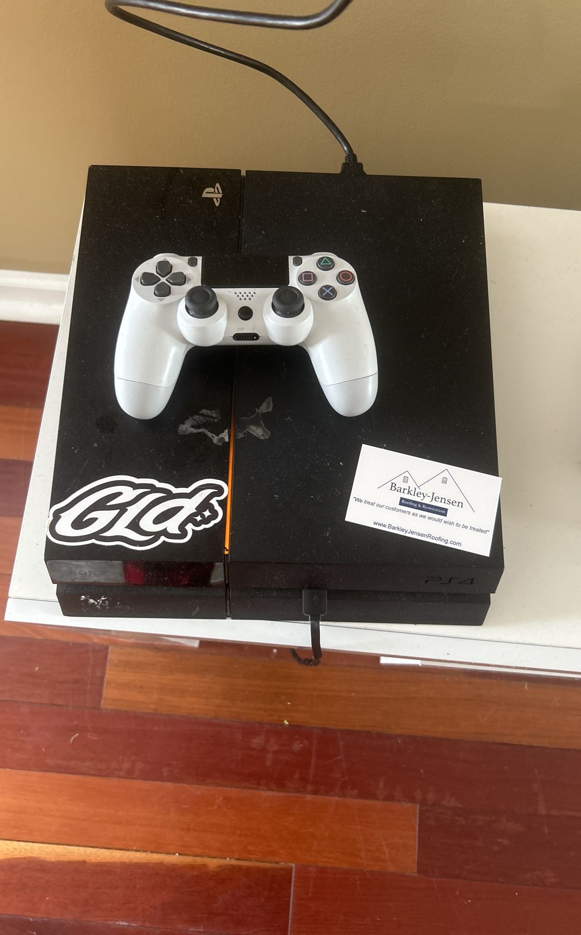 PlayStation 4 (500GB) + Controller + GTA V + Madden 24 + Valhalla – Works Great