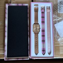 Isaac Mizrahi Live! Watch with S/3 Interchangeable Straps  