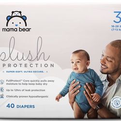 Mama Bear Plush Protection Diapers Size 3 40 Count 