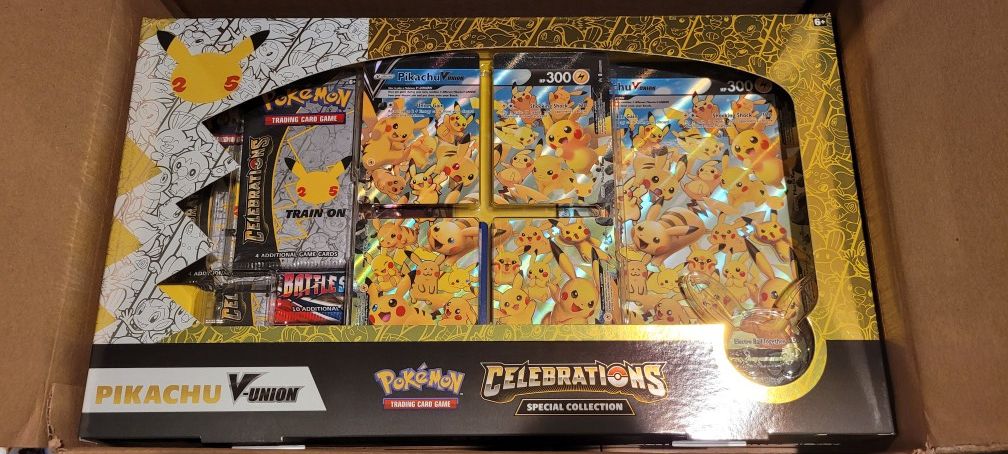 Pikachu V Union Celebrations box. Pokemon Cards