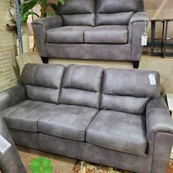 Ashley Smoke Sofas and Loveseats Navi