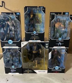 DC McFarlane  - Black Adam, Blue Beetle, Penguin, Brainiac, Aquaman Lot Of 6 Action Figures Toys Bundle
