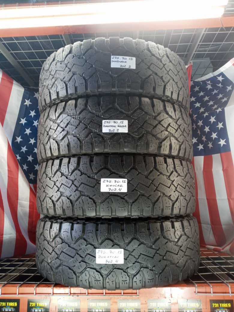 4 USED TIRES LT275/60R20 GOODYEAR WRANGLER DURATRAC KEVLAR TECHNOLOGY 275  60 20 for Sale in Fort Lauderdale, FL - OfferUp
