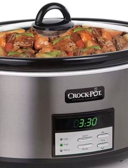 Crock Pot® Quart Black Stainless Programmable Cooker new in