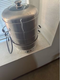 Vaporera de tres niveles