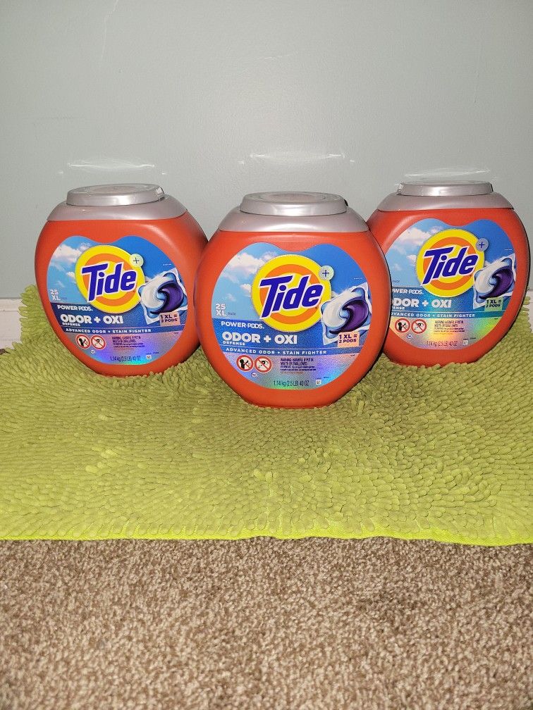 3 Tide Powerpods Odor Defense + Oxi 25pacs