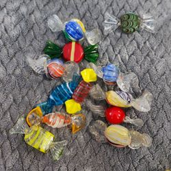 Decorative Glass Candy From Chekoslovakia 12 Pieces