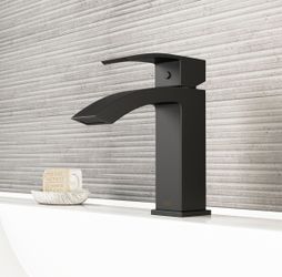 Matte Black Contemporary Bathroom Sink Faucet